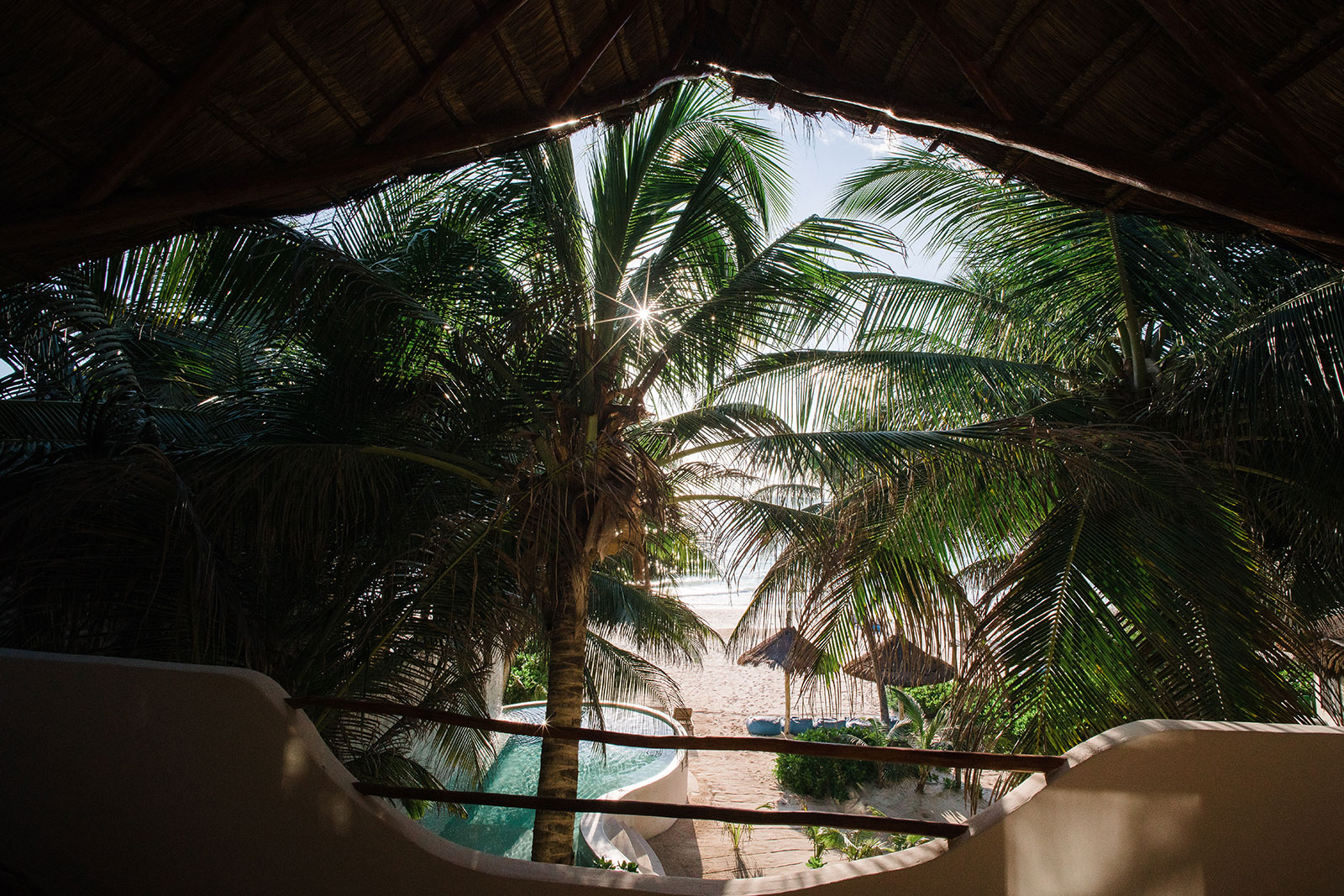 Casa Bonita in Tulum Terrace with garden and ocean views