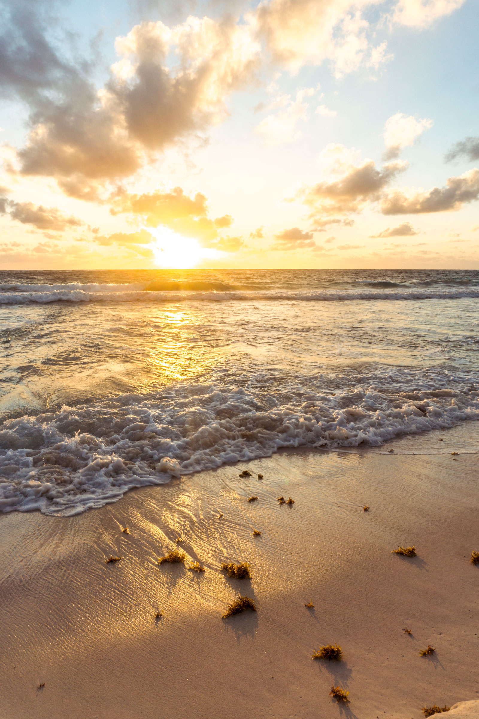 Casa Ixchel in Tulum Beach and ocean at sunset