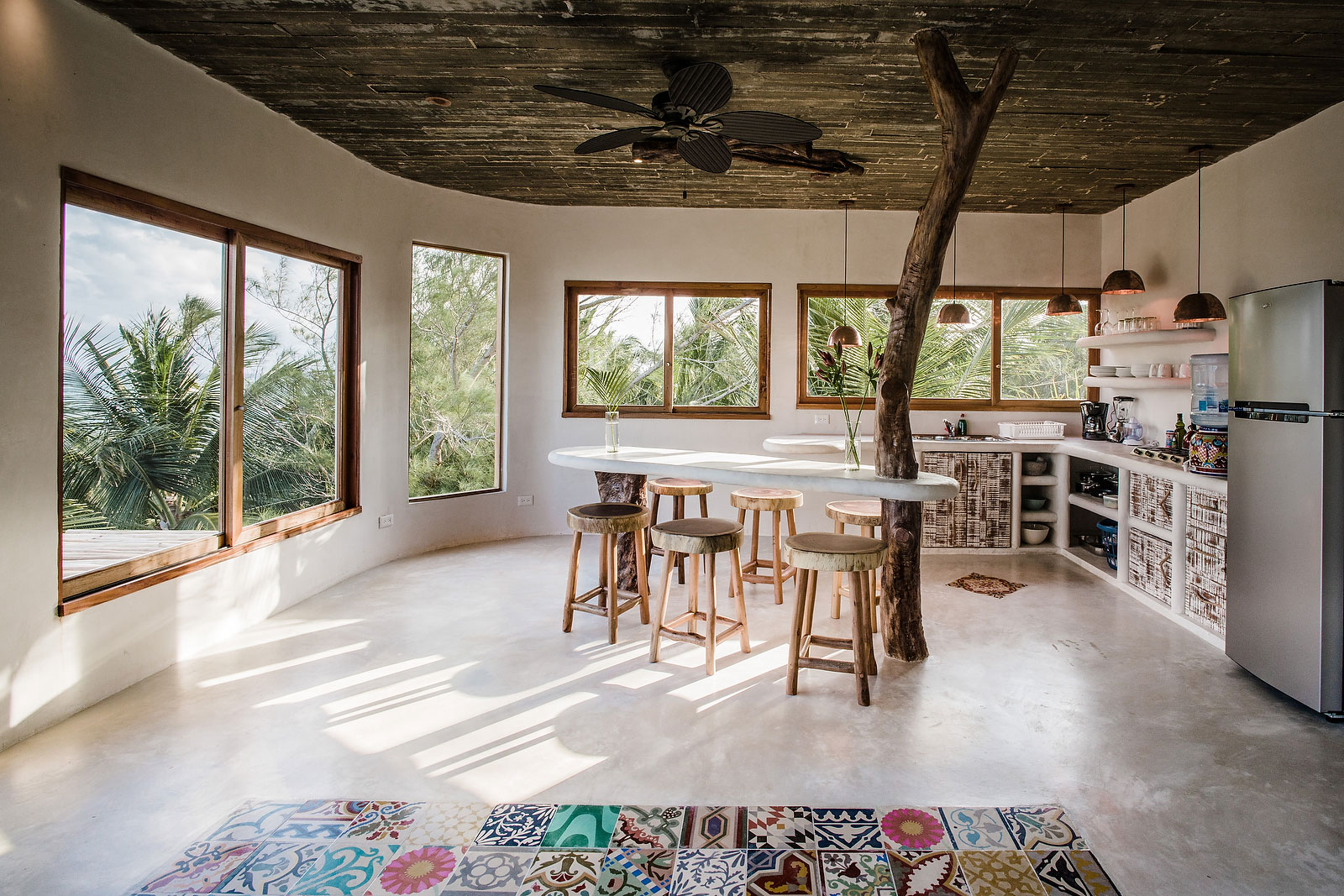 Zorba Penthouse in Tulum Indoor dining and kitchen