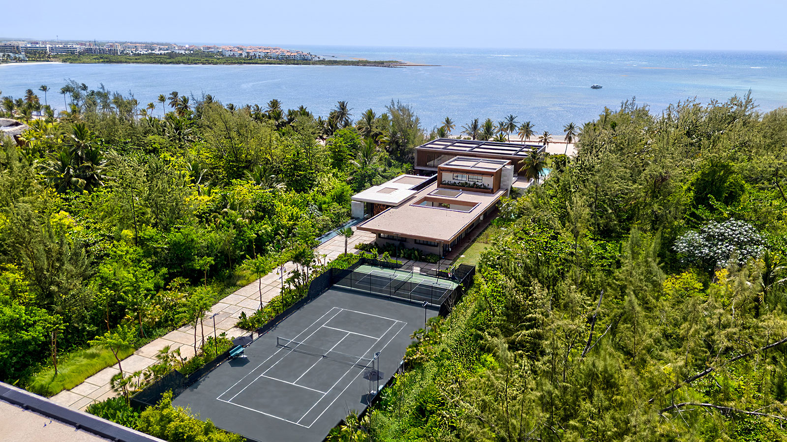 Maya Luxe Luxury Villas Experiences Dominican Republic Casa del MarTennis Court View